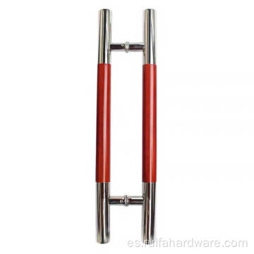Manja de puerta de acero inoxidable rojo para la puerta de vidrio